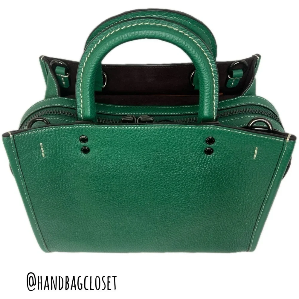 Coach Green Grass 25 Rare Glovetanned Leather Rogue Bag - Picture 4 of 16